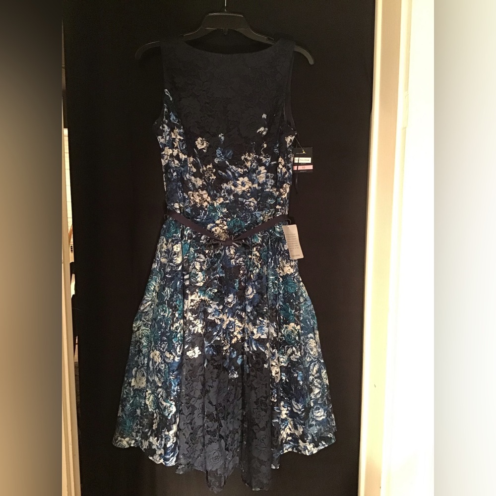 Nordstrom Teal and Cream Floral Dress